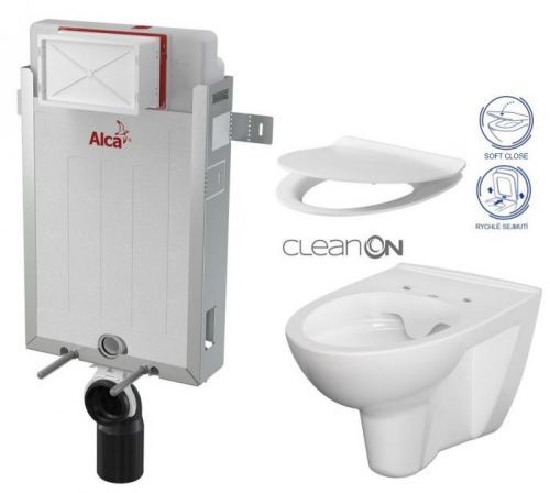 /SET/ALCAPLAST - SET Renovmodul - predstenový inštalačný systém + WC CERSANIT CLEANON Parva + SEDADLO (AM115/1000 X PA2)
