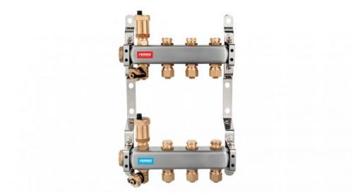 NOVASERVIS - Rozdeľovač nerez s regulačnými mechanickými ventilmi 3okruhy (SN-RO03S)