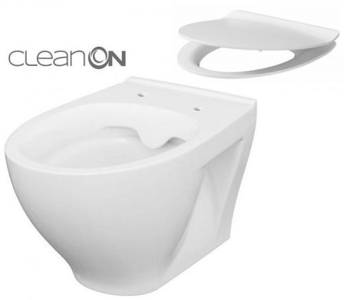 CERSANIT - SET 934 ZÁVESNÁ WC MISA MODUO CLEANON + WC SEDENIE DELFI SLIM SC EO (K701-147)