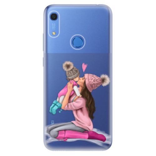 Odolné silikónové puzdro iSaprio - Kissing Mom - Brunette and Girl - Huawei Y6s