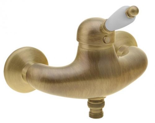 SAPHO - KIRKÉ WHITE nástenná sprchová batéria, biela páčka, bronz (KI11BB)