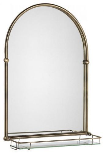 SAPHO - TIGA zrkadlo 48x67cm, sklenená polička, bronz (HZ206)