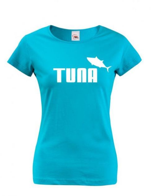 Dámské tričko s potiskem Tuna - parodie značky Puma