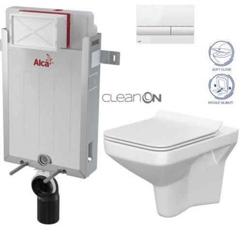 /SET/ALCAPLAST - SET Renovmodul - predstenový inštalačný systém + tlačidlo M1710 + WC CERSANIT CLEANON COMO + SEDADLO (AM115/1000 M1710 CO1)