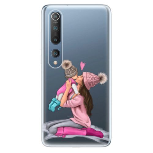 Odolné silikónové puzdro iSaprio - Kissing Mom - Brunette and Girl - Xiaomi Mi 10 / Mi 10 Pro