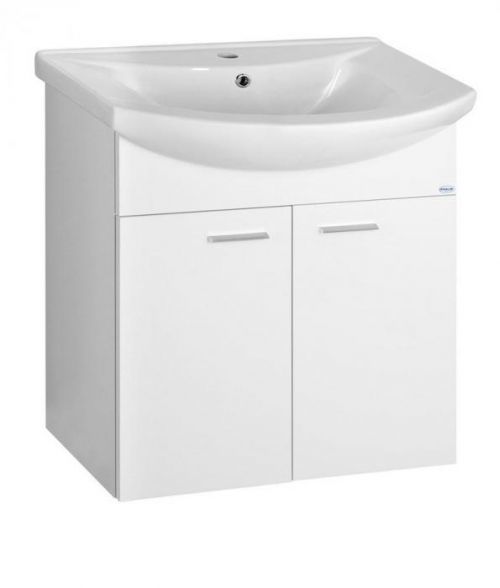 AQUALINE - ZOJA umývadlová skrinka 61,5x74x32,5cm, 2x dvierka, biela (51063)