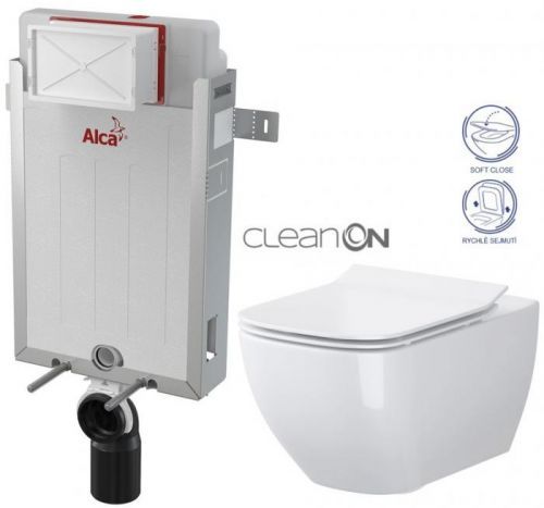 /SET/ALCAPLAST - SET Renovmodul - predstenový inštalačný systém + WC CERSANIT CLEANON METROPOLITAN + SEDADLO (AM115/1000 X ME1)
