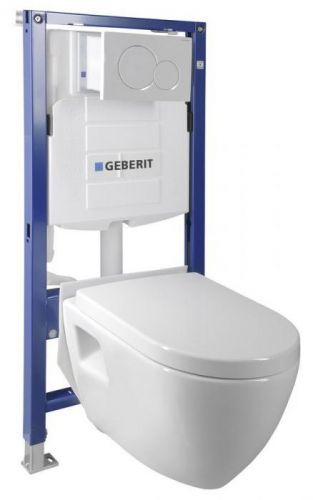 AQUALINE - Zvýhodněný set (WC NERA + GEBERIT do sadrokartonu + tlačítko + sedátko) (WC-SADA-16)