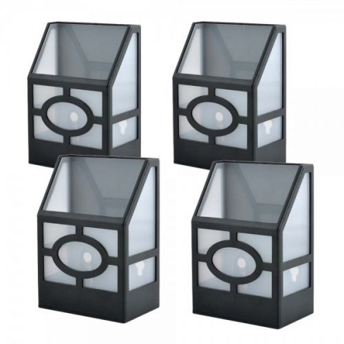 Vonkajšia čierna solárna lampa, 4 ks
