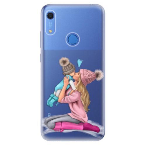 Odolné silikónové puzdro iSaprio - Kissing Mom - Blond and Boy - Huawei Y6s