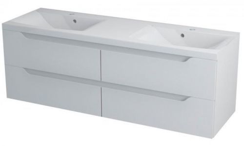 SAPHO - WAVE dvojumývadlová skrinka 149,7x50x47,8cm, biela (WA151)