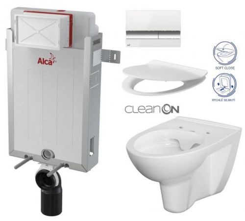/SET/ALCAPLAST - SET Renovmodul - predstenový inštalačný systém + tlačidlo M1720-1 + WC CERSANIT CLEANON Parva + SEDADLO (AM115/1000 M1720-1 PA2)