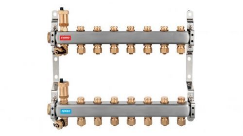 NOVASERVIS - Rozdeľovač nerez s regulačnými mechanickými ventilmi 7okruhy (SN-RO07S)