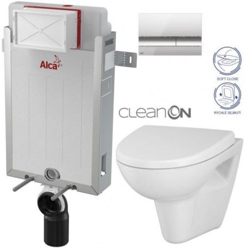 /SET/ALCAPLAST - SET Renovmodul - predstenový inštalačný systém + tlačidlo M1721 + WC CERSANIT CLEANON Parva + SEDADLO (AM115/1000 M1721 PA1)