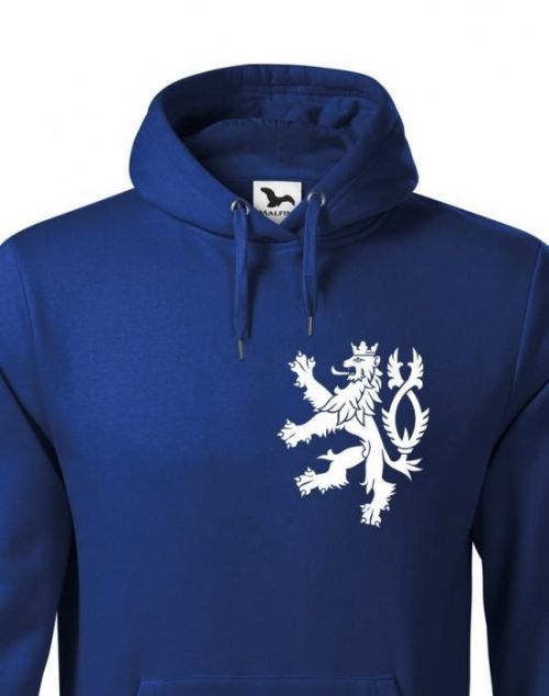 Pánska retro mikina s Českým levom na srdci - vlastenecká mikina