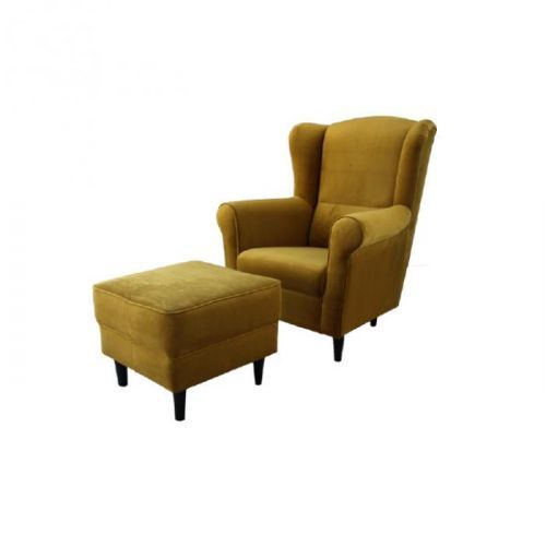 Křeslo s taburetem ASTRID Tempo Kondela Hořčicová