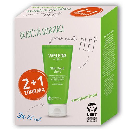 Weleda Darčeková sada hydratačného a vyživujúceho krému Skin Food Light 3 x 75 ml