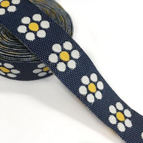 Stuha Jeans flowers yellow