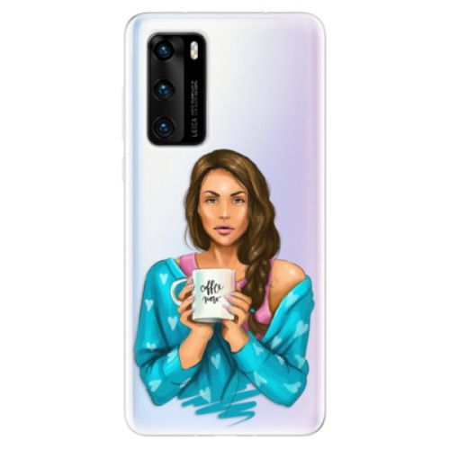 Odolné silikónové puzdro iSaprio - Coffe Now - Brunette - Huawei P40