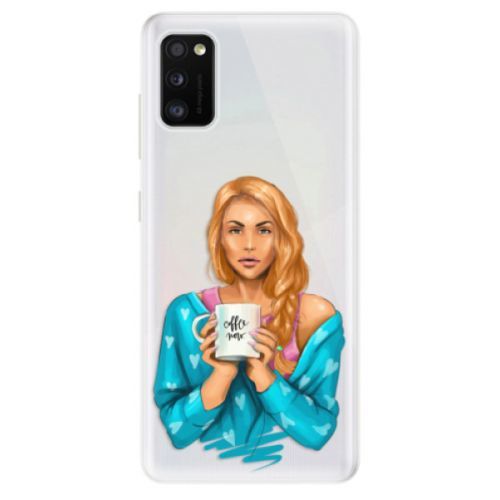 Odolné silikónové puzdro iSaprio - Coffe Now - Redhead - Samsung Galaxy A41