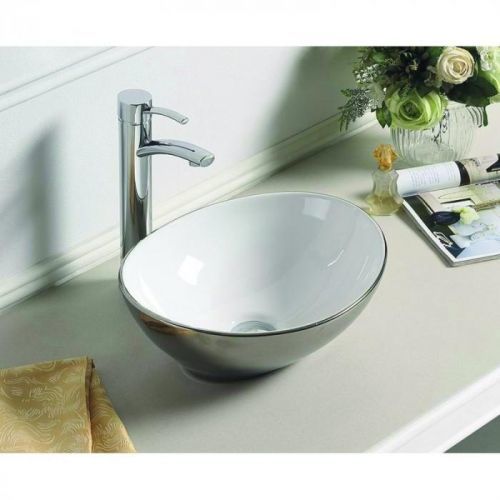 Keramické umyvadlo na desku MEXEN ELZA stříbrno-bílé  40 CM