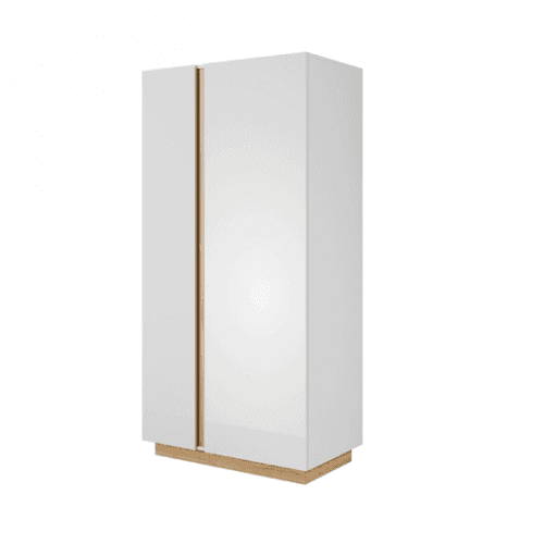 Šatní skříň CITY bílá / dub grandson / bílý lesk Tempo Kondela