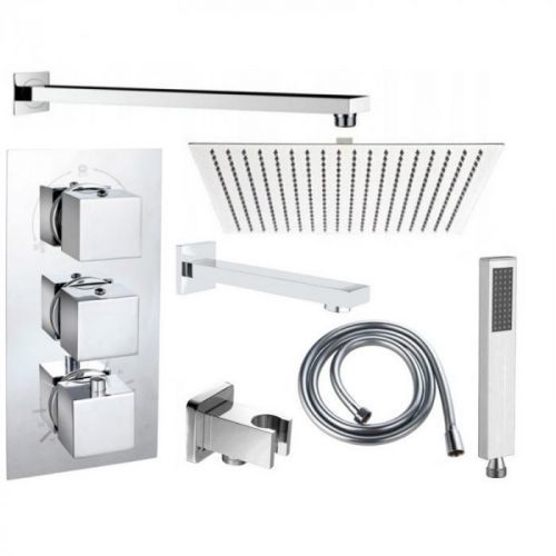 Sprchový-vanový set podomítkový CUBE 7v1 chrom