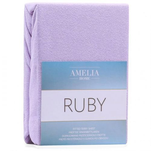 Froté prostěradlo s gumou AmeliaHome Ruby lila