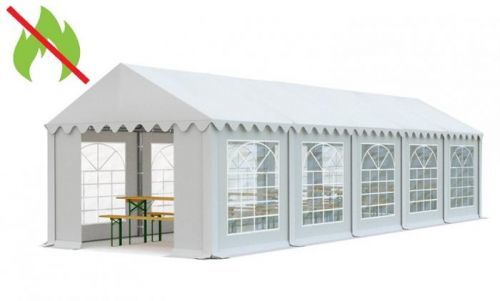 Zahradní párty stan 4x10m bílá EKONOMY - nehořlavý