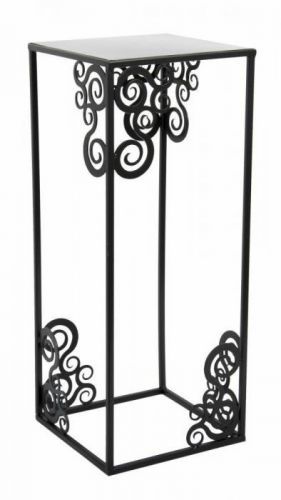 Moderní stojan na květináč ORNAMENT ČERNÝ-60 cm