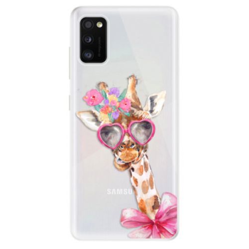 Odolné silikónové puzdro iSaprio - Lady Giraffe - Samsung Galaxy A41