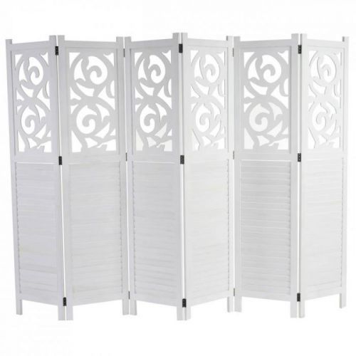 Designový paravan 6-dílný WH5827 Bílá