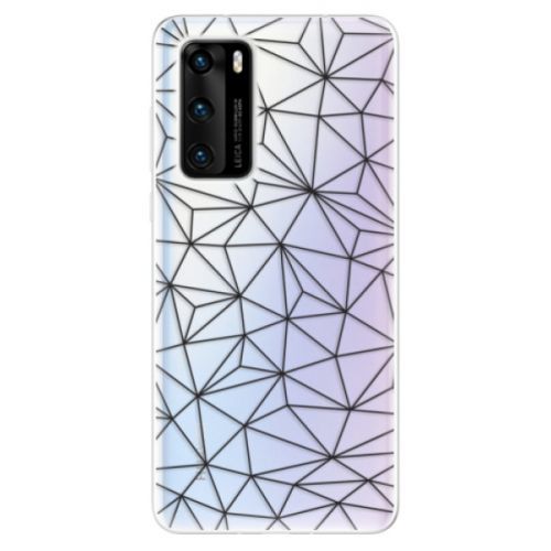 Odolné silikónové puzdro iSaprio - Abstract Triangles 03 - black - Huawei P40