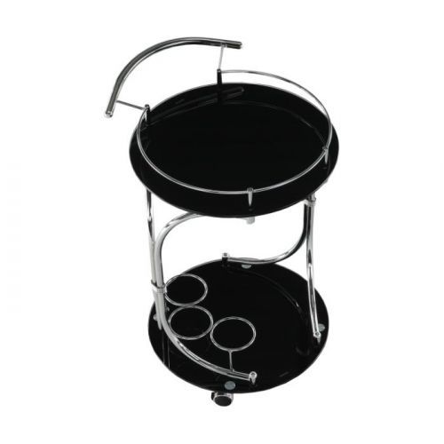 Servírovací stolek VESNA černá / chrom Tempo Kondela