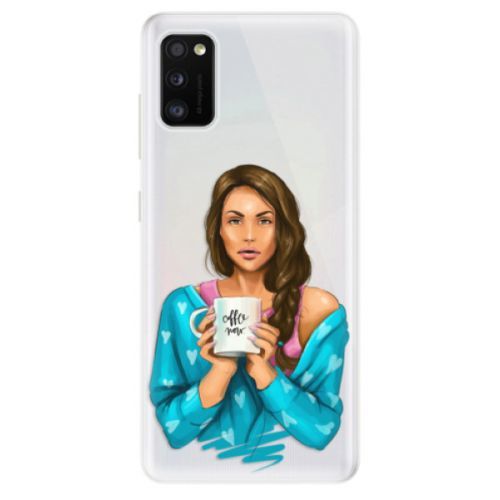 Odolné silikónové puzdro iSaprio - Coffe Now - Brunette - Samsung Galaxy A41