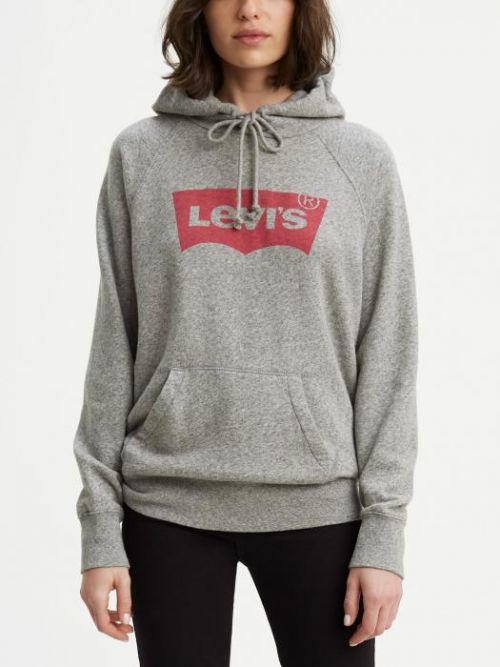 Mikina LEVI'S Graphic Sport Hoodie Šedá