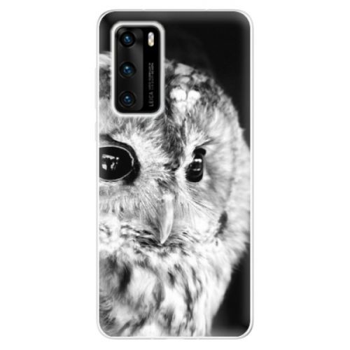 Odolné silikónové puzdro iSaprio - BW Owl - Huawei P40