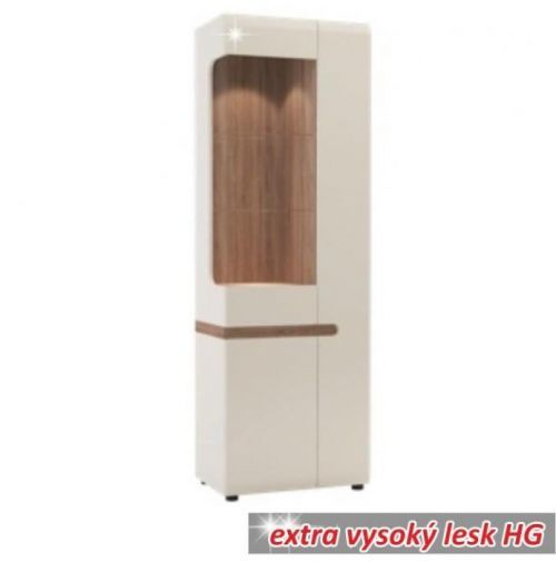 Vitrína LYNATET TYP 01 bílá /dub tmavý truflový Tempo Kondela