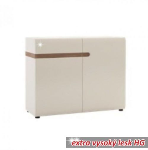 Komoda LYNATET Typ 35 bílá lesk / dub sonoma tmavý trufel Tempo Kondela