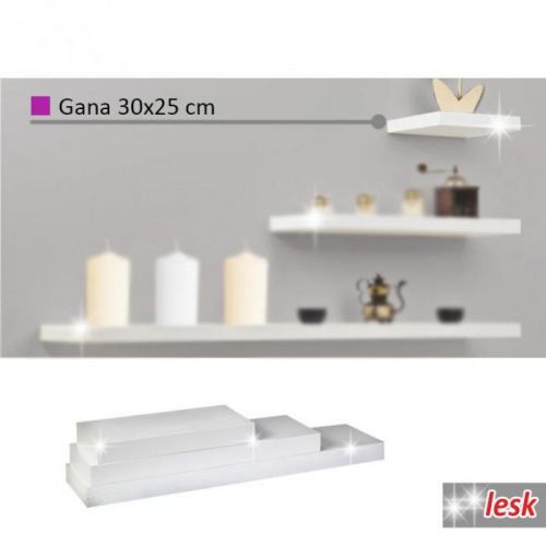 Nástěnná polička GANA 30x25 bílá Tempo Kondela