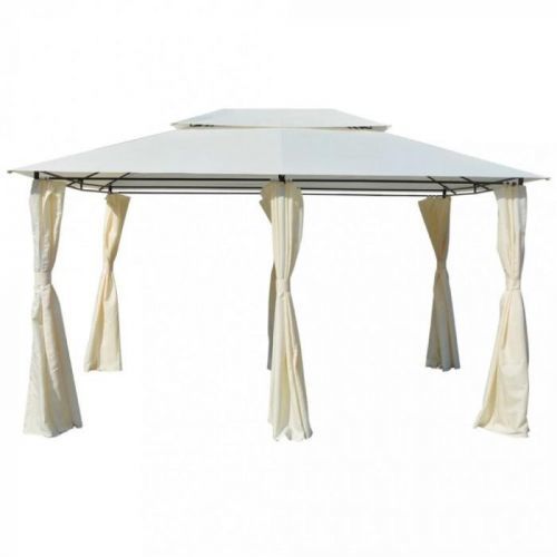 Zahradní altán se závěsy 4 x 3 m bílá Dekorhome