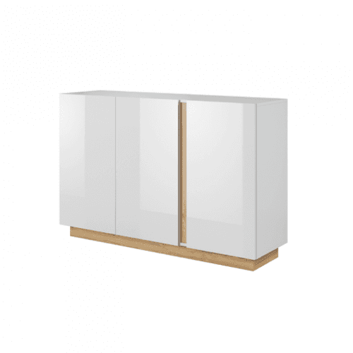 Komoda CITY bílá / dub grandson / bílý lesk Tempo Kondela