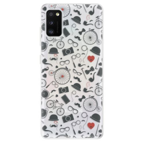 Odolné silikónové puzdro iSaprio - Vintage Pattern 01 - black - Samsung Galaxy A41