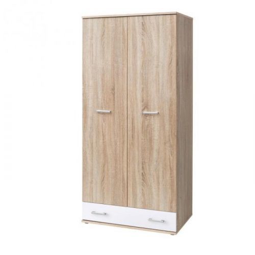 Skříň dvoudveřová EMIO Typ 02 dub sonoma / bílá Tempo Kondela