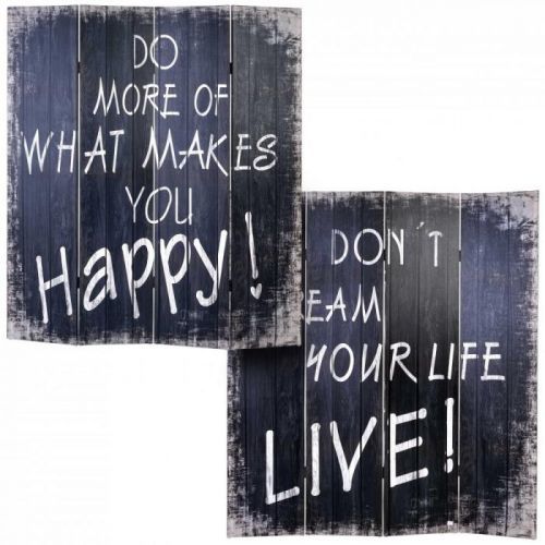 Paravan WH3003+4+5 černá / potisk 160x180 cm (4-dílný)