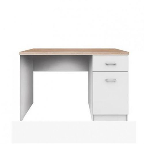 PC stůl 1D1S, DTD laminovaná, bílá / dub sonoma, TOPTY 0000147873 Tempo Kondela