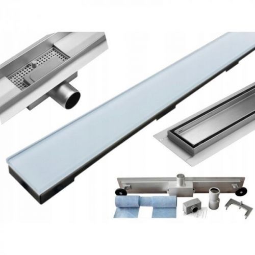 Odtokový žlab MEXEN FLAT 80 cm - bílé sklo