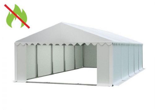 Skladový stan 6x10m bílá PREMIUM - nehořlavý
