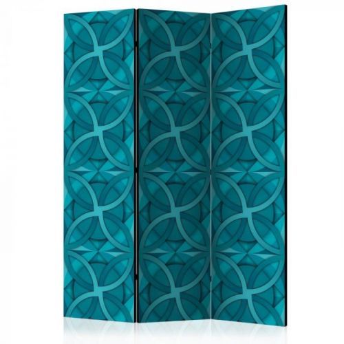 Paraván Geometric Turquoise Dekorhome 135x172 cm (3-dílný)