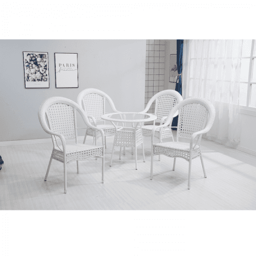 Zahradní jídelní set 5 ks KOVEN bílá Tempo Kondela